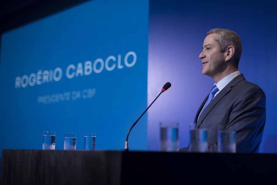 Presidente da CBF, Rogério Caboclo em Cerimônia de sua posse em 2018